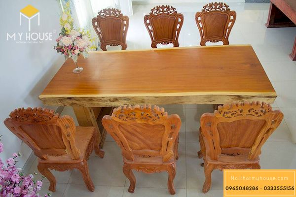 Bộ bàn ăn 6 ghế gỗ gõ đỏ -1
