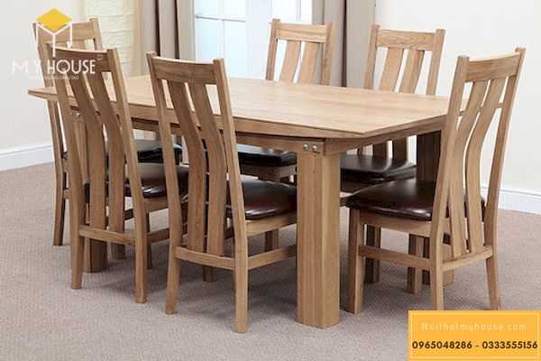 Bộ bàn ăn 6 ghế gỗ sồi -4