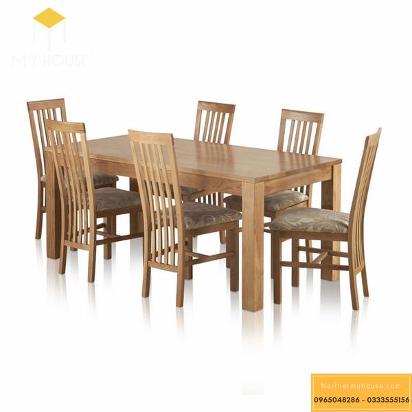 Bộ bàn ăn 6 ghế gỗ sồi -6