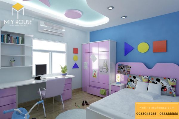 Trần thạch cao phòng ngủ trẻ em - Mẫu 5