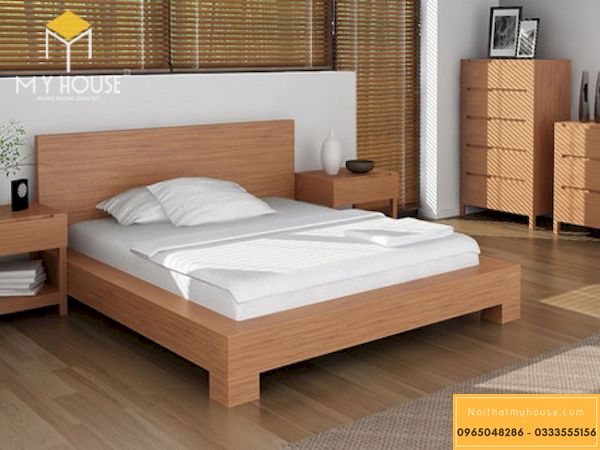 Giường gỗ sồi Mỹ - Mẫu 5