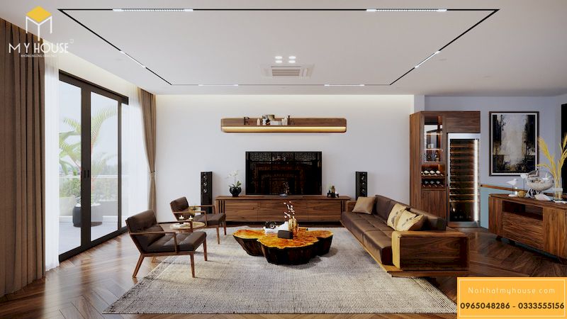 Mẫu thiết kế nội thất phòng khách biệt thự đơn giản cho nhà hiện đại