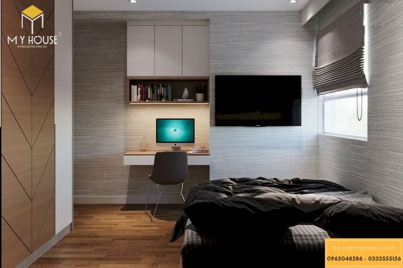 Mẫu thiết kế nội thất phòng ngủ hiện đại nhỏ hẹp 5m2 - 8m2 - view 2