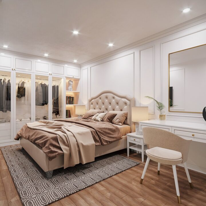 Thiết kế căn hộ 3 phòng ngủ phong cách Tân Cổ Điển