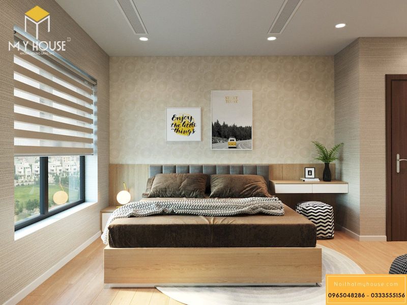 Thiết kế nội thất chung cư hiện đại 3 phòng ngủ gỗ công nghiệp - hình 08