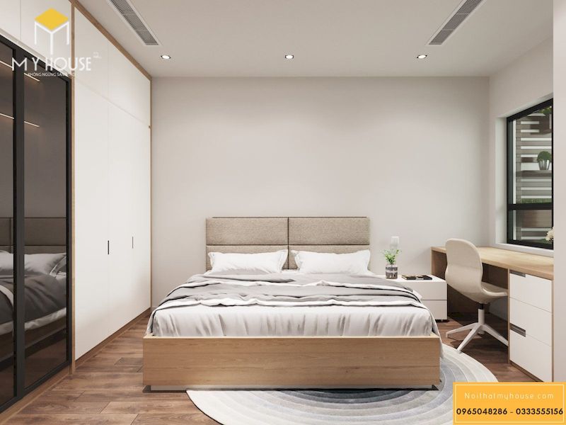 Thiết kế nội thất chung cư hiện đại 3 phòng ngủ gỗ công nghiệp - hình 10
