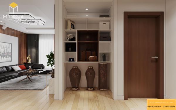 Phòng khách nội thất gỗ MDF chống ẩm phủ melamine - hình 14