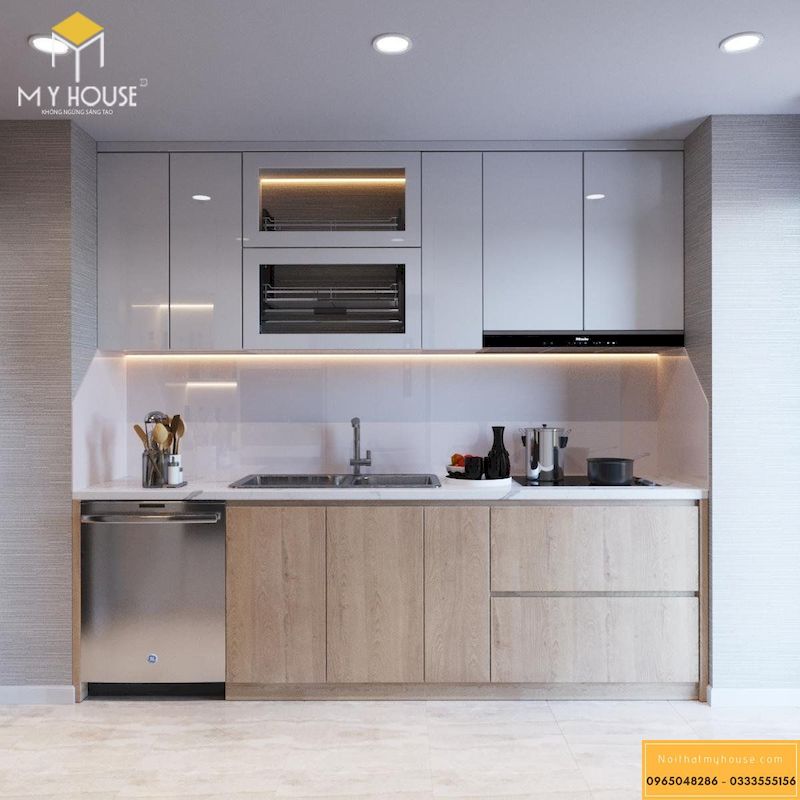 Thiết kế nội thất chung cư Vinhomes Smart City 70m2 - phòng bếp 2