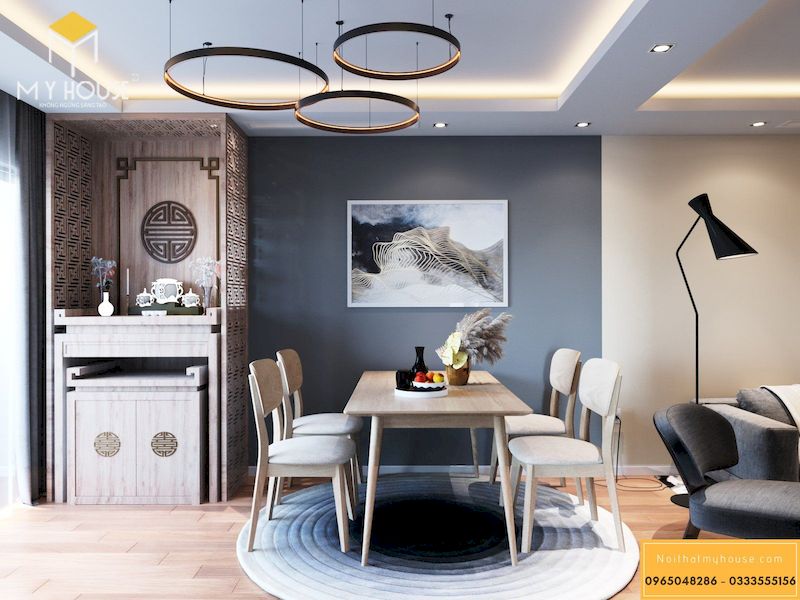 Thiết kế nội thất chung cư Vinhomes Smart City 70m2 - phòng ăn