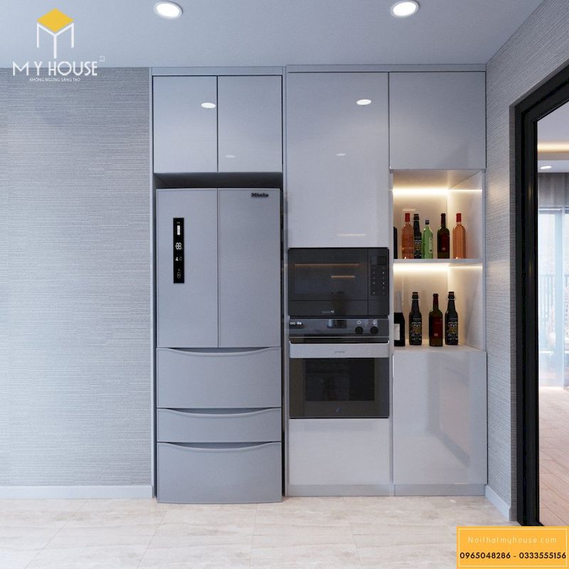 Thiết kế nội thất chung cư Vinhomes Smart City 70m2 - phòng bếp 3