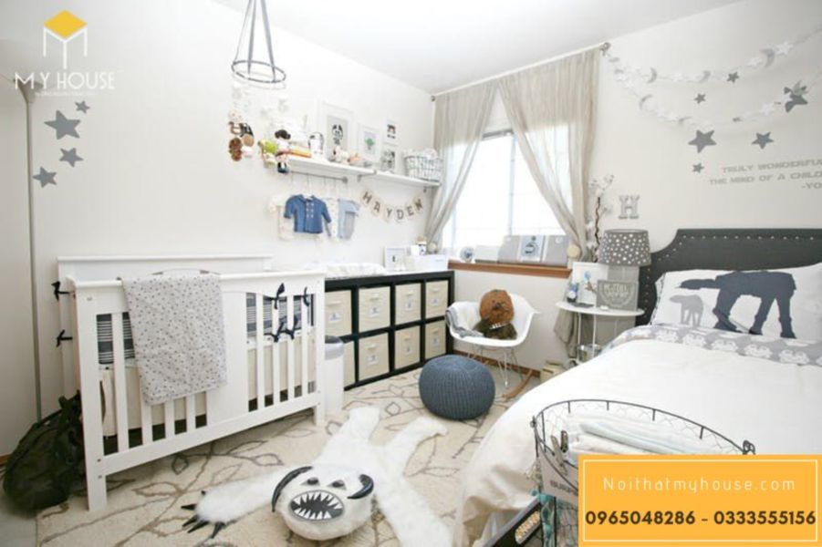 Thiết kế phòng ngủ chung cho bố mẹ và con