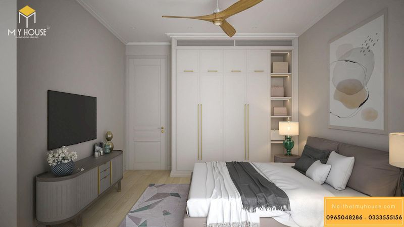 Mẫu thiết kế nội thất biệt thự song lập Vinhomes Harmony - phòng ngủ con gái màu sắc tinh tế
