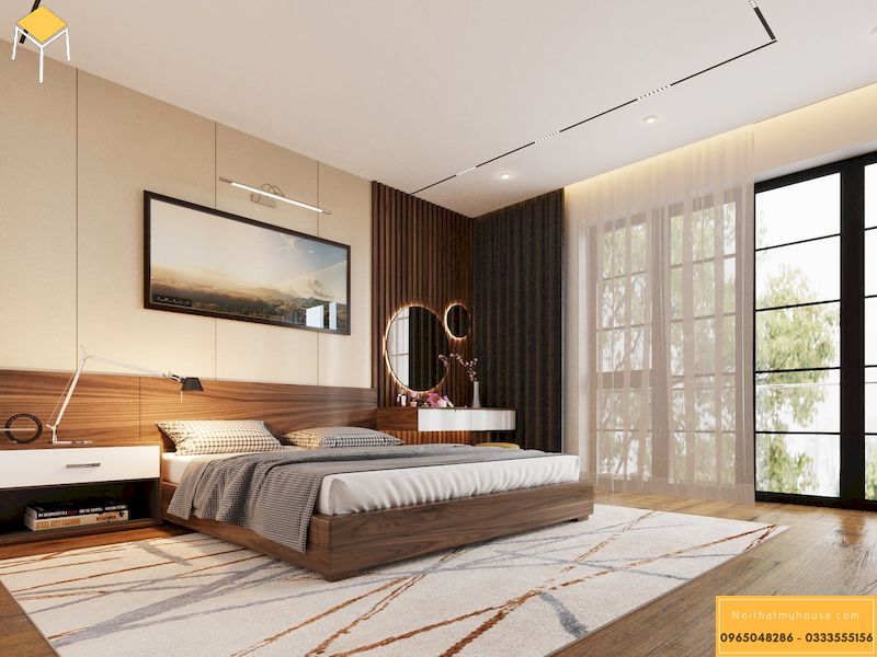 Mẫu nội thất phòng ngủ đẹp 2022 gỗ tự nhiên