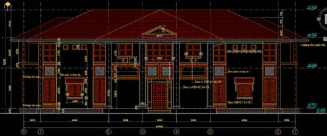 Hồ sơ kiến trúc biệt thự file Cad 16