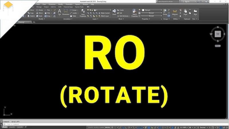 Lệnh xoay trong Cad bằng Rotate