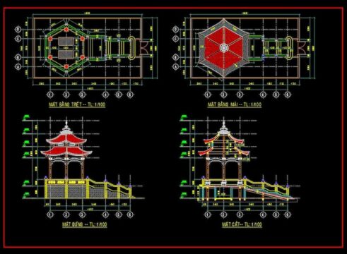 Bản vẽ thiết kế nhà lục giác 4