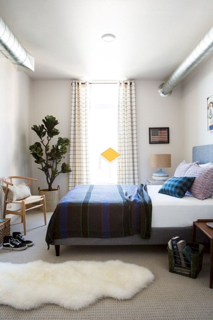 Decor phòng ngủ nhỏ đơn giản bằng màu sắc
