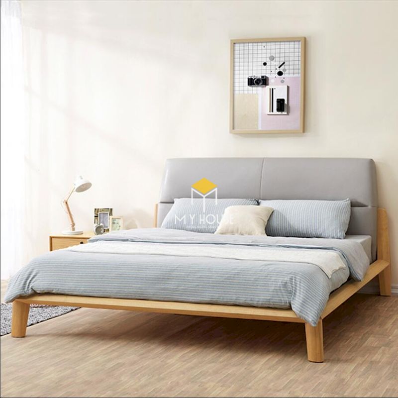 giường gỗ sồi thiết kế đơn giản