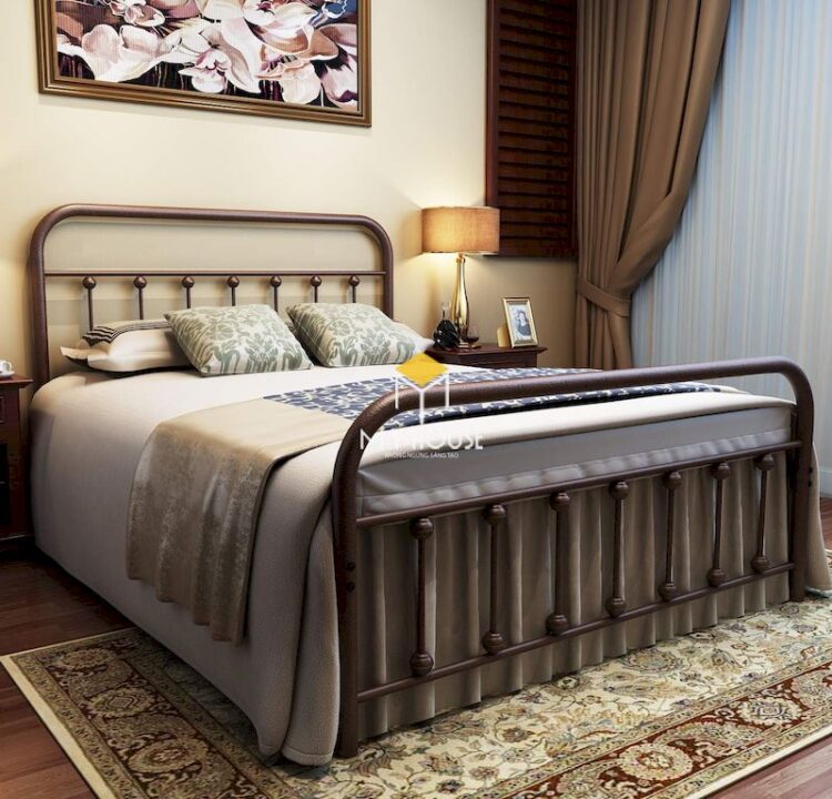 giường ngủ phong cách châu Âu bằng chất liệu sắc cổ điển