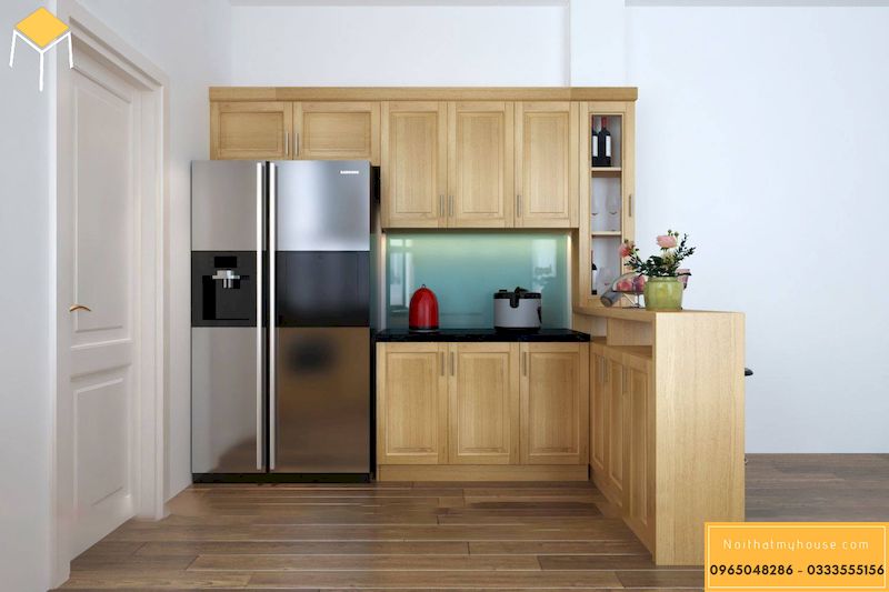 Ứng dụng của gỗ tần bì trong nội thất - tủ bếp
