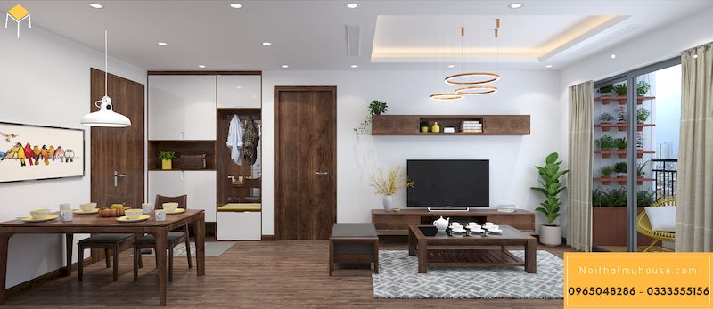 Thiết kế nội thất chung cư HDI 68A Võ Chí Công 3 ngủ - phòng khách 2
