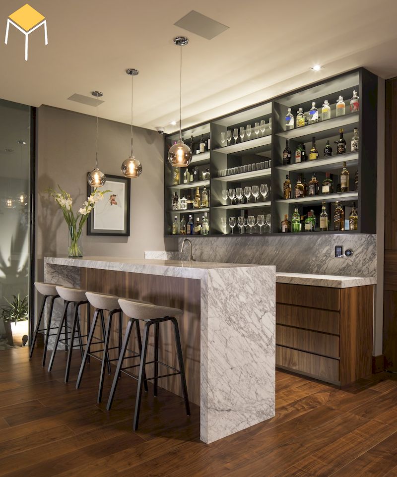 Quầy bar hiện đại, sang trọng cho phòng bếp gia đình