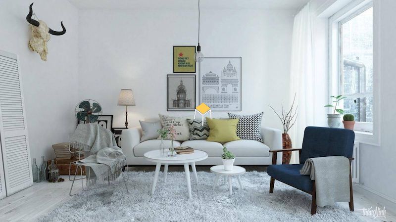 Sofa văng đơn giản cho phòng khách chung cư