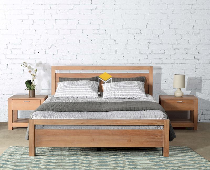 Bộ giường ngủ gỗ tự nhiên gỗ sồi 