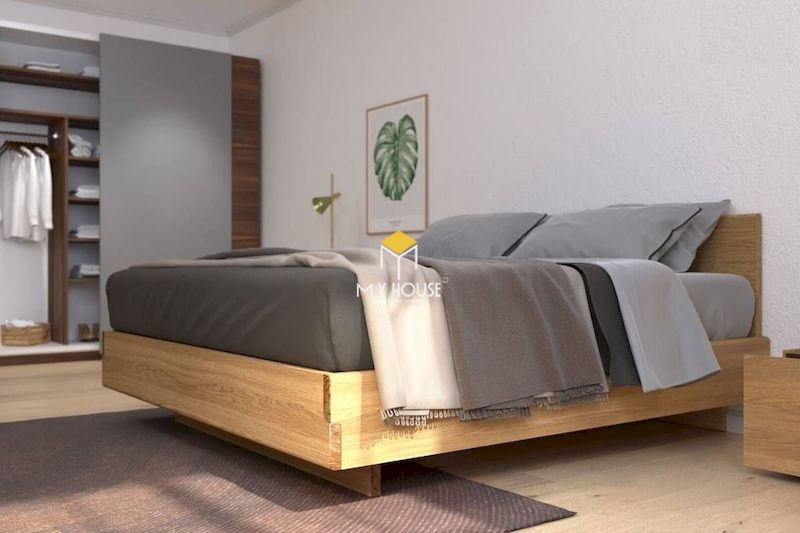 mẫu giường gỗ chân cao