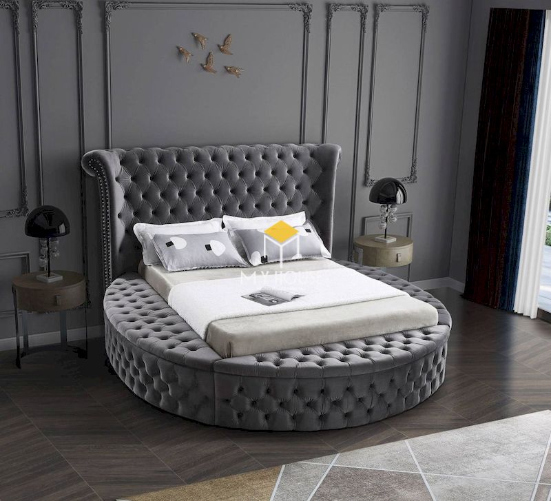 Màu xám mang đến cho không gian nội thất sự thoải mái, phù hợp với phòng ngủ hiện đại, tân cổ điển