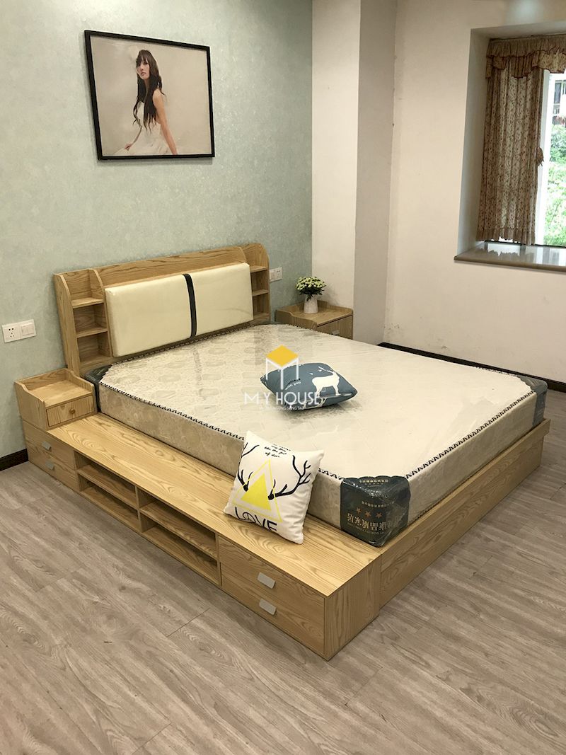 Mẫu giường gỗ công nghiệp đẹp