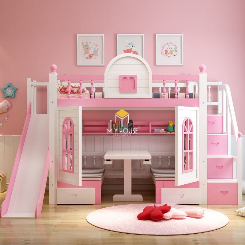 Vì sao nên sử dụng giường tầng màu hồng cho bé?