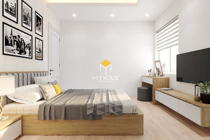Thiết kế nội thất chung cư 2 ngủ - phòng ngủ 01