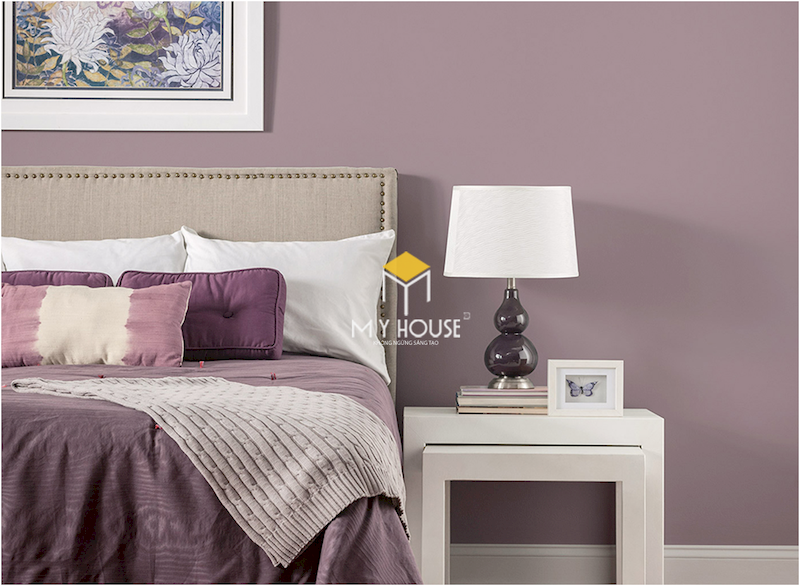Cách kết hợp màu sắc trong phòng ngủ màu tím