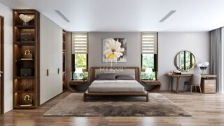 Phòng ngủ gỗ óc chó +53 Mẫu thiết kế nội thất cao cấp 2022 9