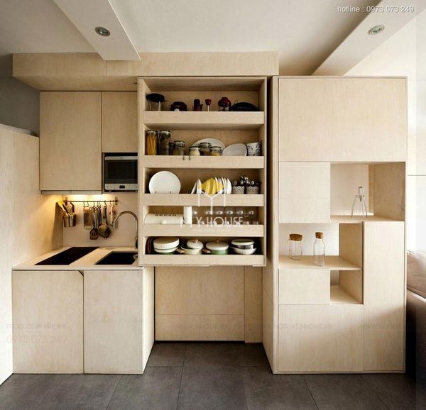 Nội thất nhà bếp thông minh: Chia nhiều ngăn để chứa đồ tiện lợi hơn
