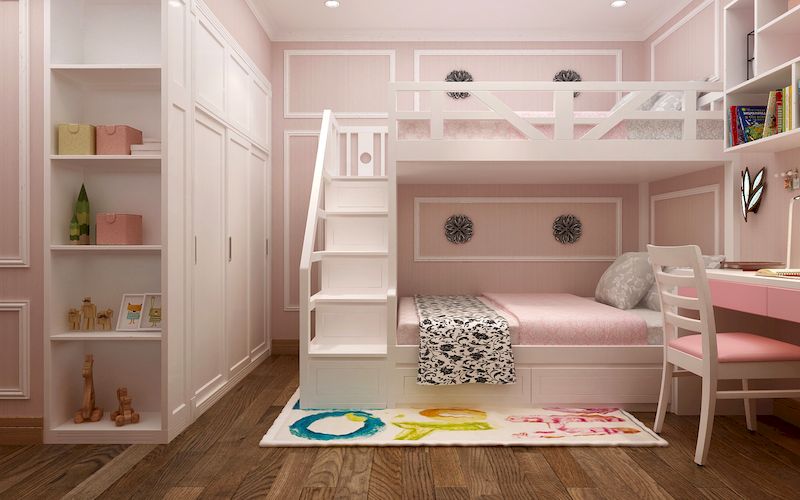 Thiết kế nội thất phòng ngủ trẻ em tân cổ điển