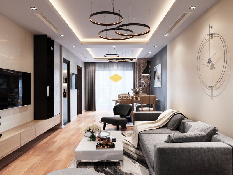 Thiết kế nội thất chung cư Times City 90m2 - Phòng khách