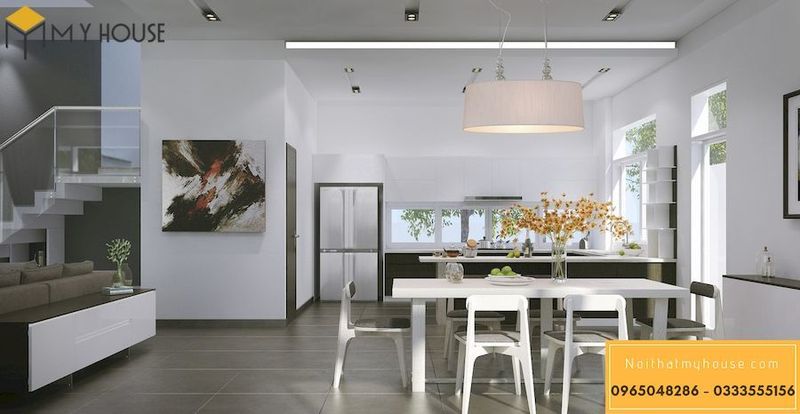 Thiết kế nội thất nhà ống 5m - Phòng ăn đơn giản, tinh tế