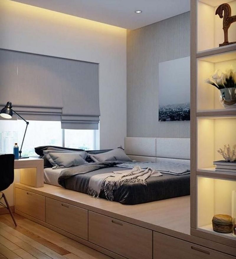 Thiết kế giường hộp được ưu tiên sử dụng trong phòng ngủ nhỏ