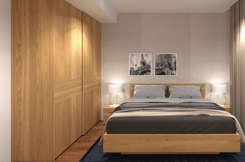 Mẫu thiết kế phòng ngủ nhỏ 6m2 gỗ công nghiệp cho chung cư