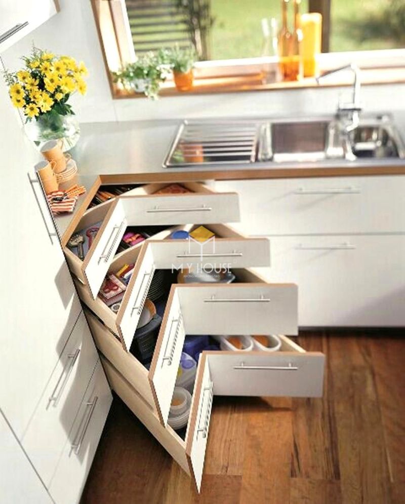 Thiết kế tủ bếp thông minh, đa năng để tiết kiệm diện tích và tối đa hóa công năng sử dụng