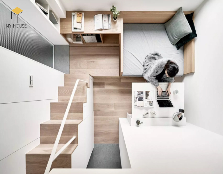 Mẫu thiết kế nội thất chung cư mini 20m2