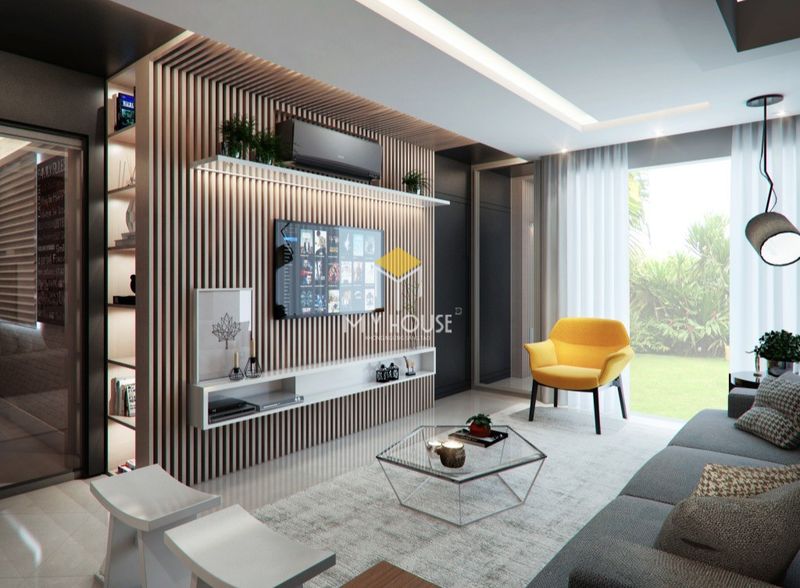 Thiết kế vách tivi phòng khách hiện đại, cao cấp cho biệt thự, chung cư
