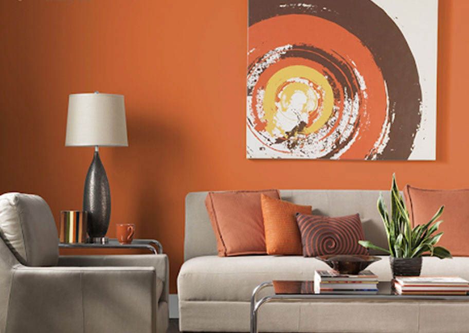 Phối màu cam trong thiết kế nội thất