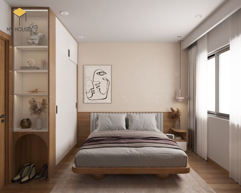 Thiết kế nội thất chung cư 67m2 2 phòng ngủ cho vợ chồng trẻ