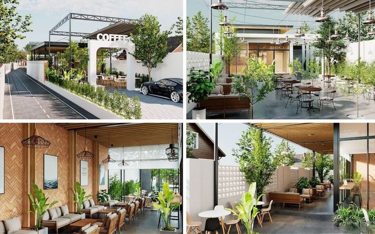 Thiết kế quán cafe sân vườn